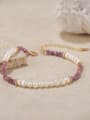 thumb 925 Sterling Silver Freshwater Pearl White Tila Bead Round Minimalist Handmade Beaded Bracelet 1