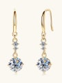 thumb 925 Sterling Silver Moissanite White Minimalist Drop Earring 2