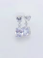 thumb 925 Sterling Silver High Carbon Diamond White Minimalist Earring 3