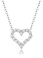 thumb 925 Sterling Silver Moissanite White Heart Minimalist Lariat Necklace 2