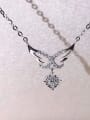 thumb 925 Sterling Silver Cubic Zirconia White Minimalist Necklace 1