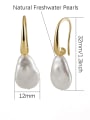 thumb 925 Sterling Silver Freshwater Pearl White Tila Bead Oval Minimalist Single Earring 3