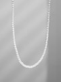 thumb Brass Freshwater Pearl Round Minimalist Cuban Necklace 3