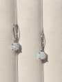 thumb 925 Sterling Silver Synthetic Opal White Minimalist Drop Earring 1