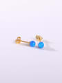 thumb 925 Sterling Silver Synthetic Opal Multi Color Minimalist Stud Earring 0