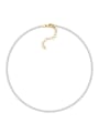 thumb Brass Freshwater Pearl Round Minimalist Cuban Necklace 0