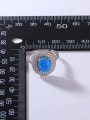 thumb 925 Sterling Silver Synthetic Opal Blue Minimalist Band Ring 3