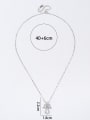 thumb 925 Sterling Silver Cubic Zirconia White Religious Minimalist Lariat Necklace 4