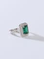 thumb 925 Sterling Silver Cubic Zirconia Green Minimalist Band Ring 2