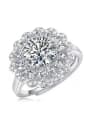 thumb 925 Sterling Silver Moissanite White Statement Band Ring 0