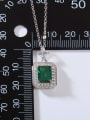 thumb 925 Sterling Silver Cubic Zirconia Green Minimalist Link Necklace 3