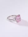 thumb 925 Sterling Silver High Carbon Diamond Pink Minimalist Band Ring 2