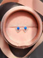 thumb 925 Sterling Silver Synthetic Opal Blue Minimalist Stud Earring 1