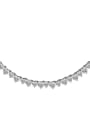 thumb 925 Sterling Silver Cubic Zirconia White Heart Minimalist Cuban Necklace 3