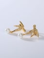 thumb 925 Sterling Silver Imitation Pearl White Leaf Minimalist Clip Earring 0
