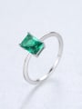 thumb 925 Sterling Silver Cubic Zirconia Green Minimalist Band Ring 0