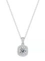 thumb 925 Sterling Silver Moissanite White Dainty Lariat Necklace 1