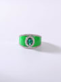 thumb 925 Sterling Silver Cubic Zirconia Green Minimalist Band Ring 1