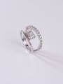 thumb 925 Sterling Silver High Carbon Diamond White Minimalist Band Ring 0