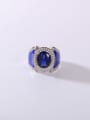 thumb 925 Sterling Silver Silicon Cubic Zirconia Blue Minimalist Band Ring 1