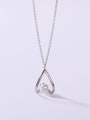 thumb 925 Sterling Silver Imitation Pearl White Minimalist Lariat Necklace 0
