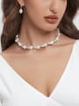 thumb Brass Freshwater Pearl Irregular Minimalist Cuban Necklace 4