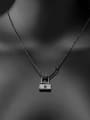 thumb 925 Sterling Silver Cubic Zirconia White Minimalist Initials Necklace 3