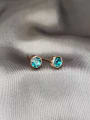 thumb 925 Sterling Silver Cubic Zirconia Blue Minimalist Stud Earring 4