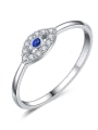 thumb 925 Sterling Silver Cubic Zirconia Blue Minimalist Band Ring 0