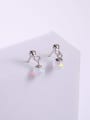 thumb 925 Sterling Silver Synthetic Opal Multi Color Minimalist Stud Earring 4