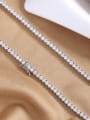 thumb 925 Sterling Silver Cubic Zirconia White Minimalist Cuban Necklace 5