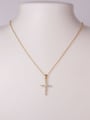 thumb 925 Sterling Silver Cubic Zirconia White Cross Minimalist Lariat Necklace 4