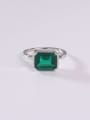 thumb 925 Sterling Silver Cubic Zirconia Green Minimalist Band Ring 2