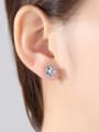 thumb 925 Sterling Silver Moissanite White Minimalist Stud Earring 2