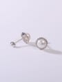 thumb 925 Sterling Silver Freshwater Pearl White Minimalist Stud Earring 2