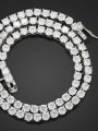 thumb 925 Sterling Silver Cubic Zirconia White Minimalist Cuban Necklace 1