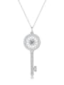 thumb 925 Sterling Silver Moissanite White Key Dainty Lariat Necklace 2