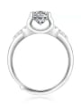 thumb 925 Sterling Silver Moissanite White Dainty Band Ring 1