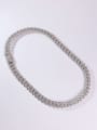 thumb 925 Sterling Silver Cubic Zirconia White Minimalist Cuban Necklace 1
