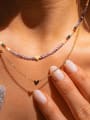 thumb Brass Crystal Heart Minimalist Cuban Necklace 4