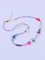 thumb Stainless steel Freshwater Pearl Multi Color Glass beads Minimalist Beaded Necklace 0