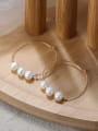 thumb 925 Sterling Silver Freshwater Pearl White Tila Bead Round Minimalist Drop Earring 1