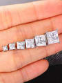 thumb 925 Sterling Silver High Carbon Diamond White Minimalist Stud Earring 2
