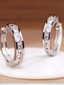 thumb 925 Sterling Silver Cubic Zirconia White Minimalist Clip Earring 1