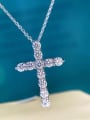 thumb 925 Sterling Silver Moissanite White Minimalist Link Necklace 3