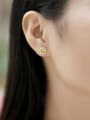thumb 925 Sterling Silver Moissanite Yellow Dainty Stud Earring 2