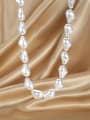 thumb Brass Freshwater Pearl Irregular Minimalist Cuban Necklace 2