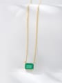 thumb 925 Sterling Silver Cubic Zirconia Green Minimalist Link Necklace 0