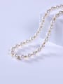 thumb Stainless steel Freshwater Pearl White Minimalist Beaded Necklace 2