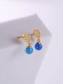 thumb 925 Sterling Silver Synthetic Opal Multi Color Minimalist Stud Earring 3